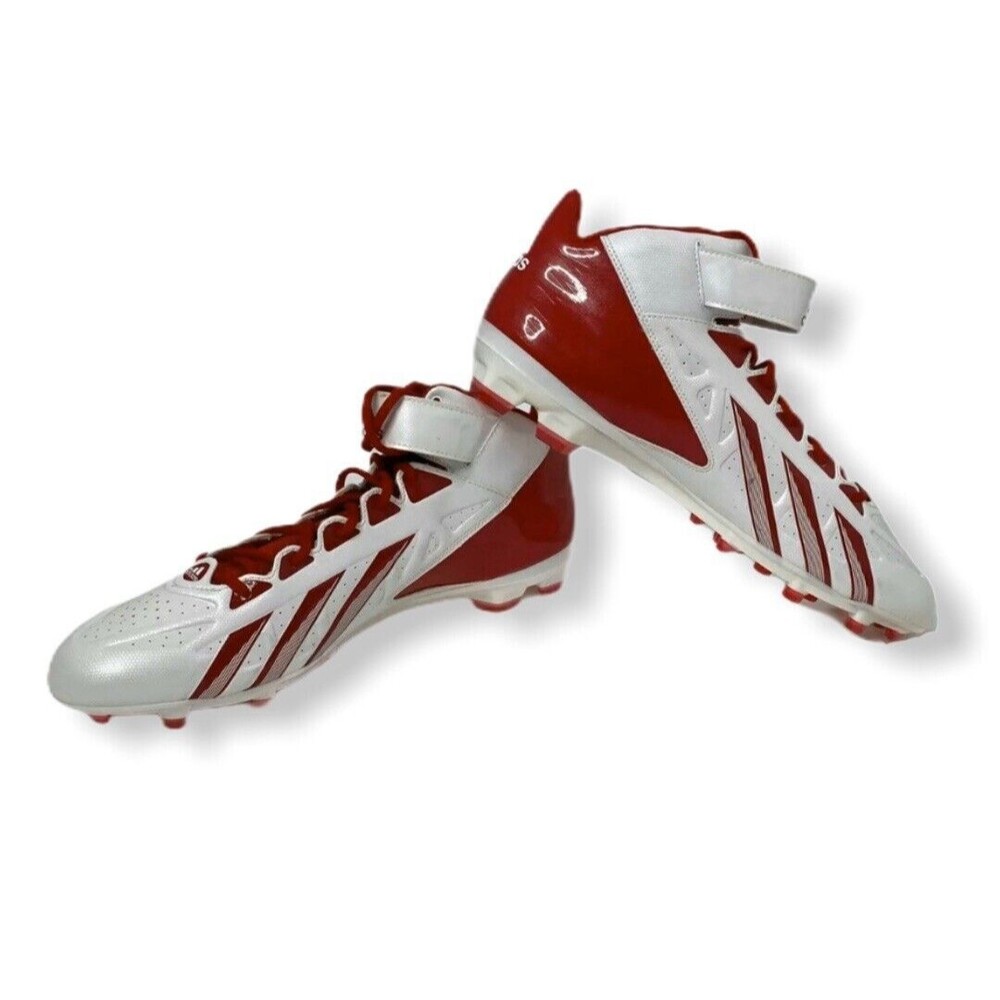 Adidas Quick Frame Men’s Football Cleats Red and White Athletic Size 16